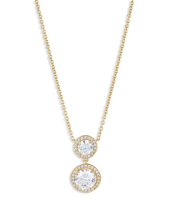 yz ifB[ fB[X lbNXE`[J[Ey_ggbv ANZT[ Round Halo Drop Necklace in 18K Gold Plated or Rhodium Plated 16 Gold