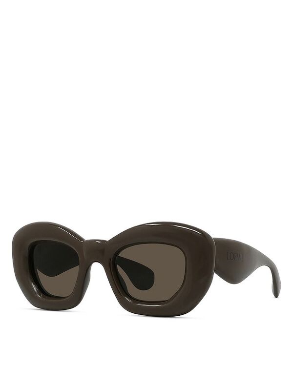 【送料無料】 ロエベ レディース サングラス・アイウェア アクセサリー Inflated Butterfly Sunglasses 47mm Brown/Brown Solid