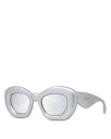 ロエベ 【送料無料】 ロエベ レディース サングラス・アイウェア アクセサリー Inflated Butterfly Sunglasses 47mm Silver/Gray Mirrored Solid