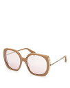 【送料無料】 マックスマーラ レディース サングラス・アイウェア アクセサリー Light Brown Butterfly Plastic Sunglasses 58mm Brown/Pink Mirrored Solid