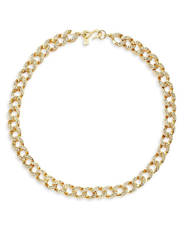 【送料無料】 ケネスジェイレーン レディース ネックレス・チョーカー・ペンダントトップ アクセサリー Pave Curb Chain Collar Necklace in Gold Tone 17 Gold