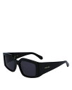 【送料無料】 フェラガモ レディース サングラス・アイウェア アクセサリー Classic Logo Geometric Sunglasses 54mm Black/Gray Solid