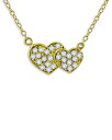 yz ANA fB[X lbNXE`[J[Ey_ggbv ANZT[ Pave Double Heart Pendant Necklace in 18K Gold Over Sterling Silver 16 - 100% Exclusive Gold