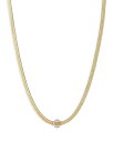 【送料無料】 エティカ レディース ネックレス・チョーカー・ペンダントトップ アクセサリー Initial Herringbone Chain Necklace in 18K Gold Plated 12 C(4)
