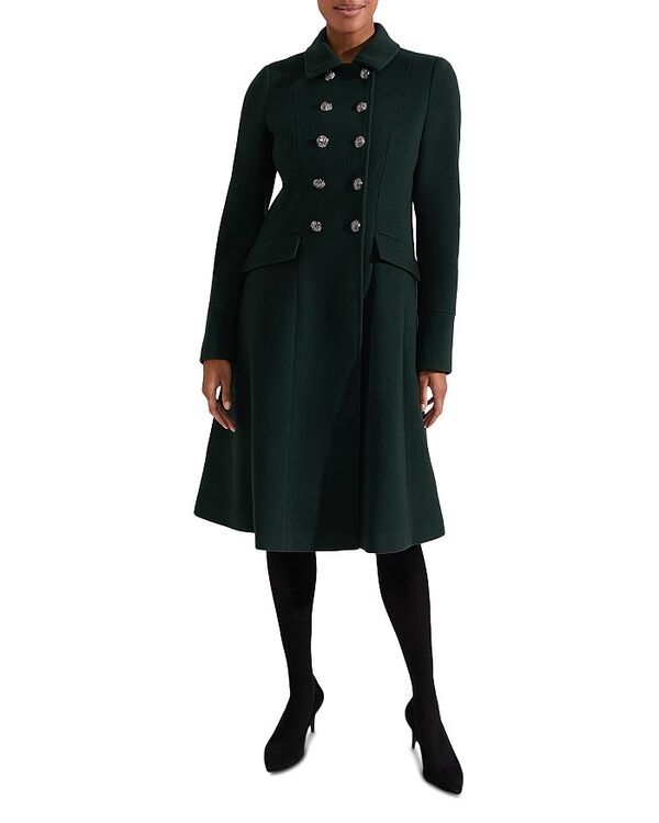 【送料無料】 ホッブスロンドン レディース コート アウター Clarisse Double Breasted Coat Green