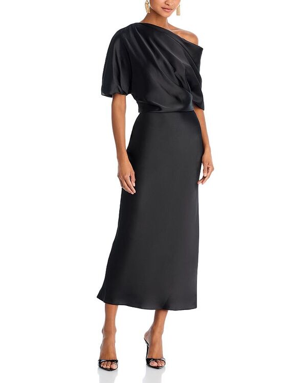  アムサール レディース ワンピース トップス Draped Pencil Midi Dress Black