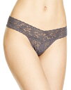 【送料無料】 ハンキーパンキー レディース パンツ アンダーウェア Signature Lace Low Rise Thongs Granite