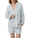 【送料無料】 ベッドヘッドパジャマ レディース ナイトウェア アンダーウェア Printed Long Sleeve & Shorts Pajama Set Blue/Travel Log