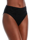 【送料無料】 レイミー ブルック レディース ボトムスのみ 水着 Ivo Pleated High Rise Bikini Bottom Black