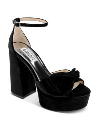 【送料無料】 バッジェリーミシュカ レディース サンダル シューズ Women's Zoelle Ankle Strap Bow Platform High Heel Sandals Black Velvet