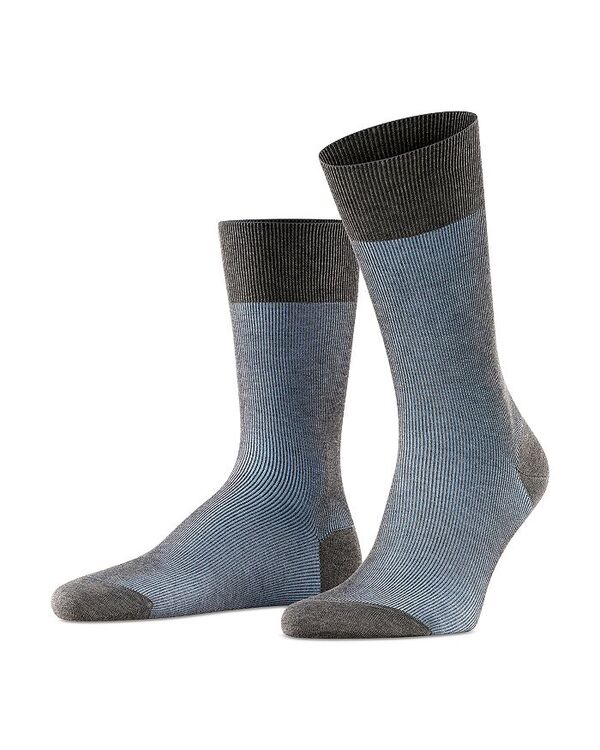 ファルケ メンズ 【送料無料】 ファルケ メンズ 靴下 アンダーウェア Mercerized Cotton & Nylon Two Tone Shadow Effect Dress Socks Grey-bleue