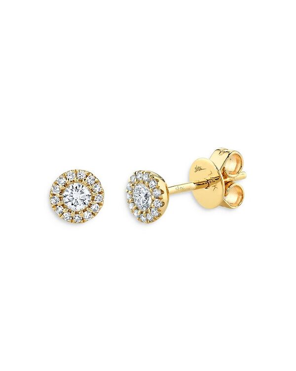 yz [ & hE fB[X sAXECO ANZT[ 14K Yellow Gold Diamond Halo Stud Earrings - 100% Exclusive Gold