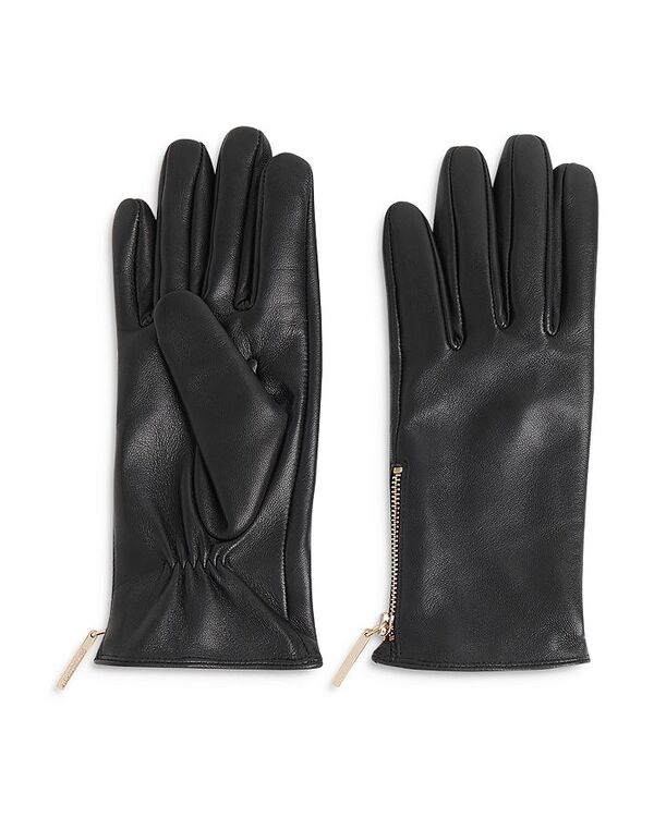 yz zCbXY fB[X  ANZT[ Zippered Leather Gloves Black