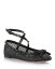 ̵ ƥ ǥ ѥץ 塼 Women's Embellished Ankle Strap Ballet Flats Black/Diamond