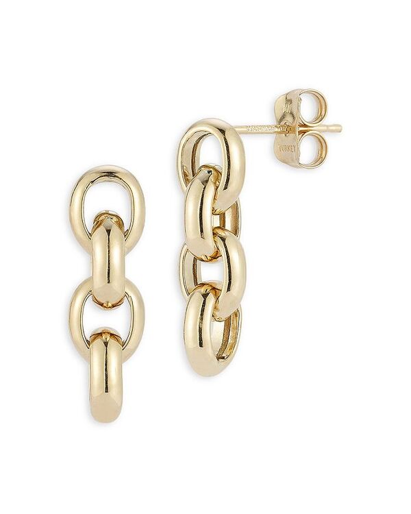 yz [ & hE fB[X sAXECO ANZT[ 14K Yellow Gold Chain Link Drop Earrings Gold