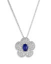 yz o[gRC fB[X lbNXE`[J[Ey_ggbv ANZT[ 18K White Gold Daisy Blue Sapphire & Diamond Flower Pendant Necklace 18