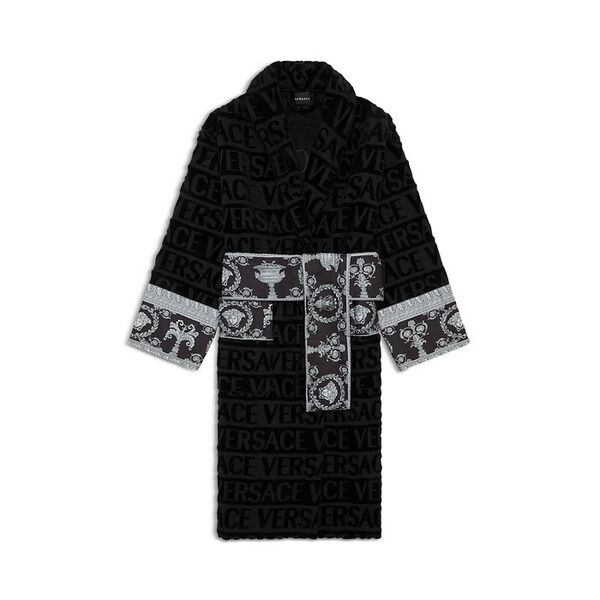 versace 【送料無料】 ヴェルサーチ レディース ナイトウェア アンダーウェア I Heart Baroque Groom Bath Robe Black/Black