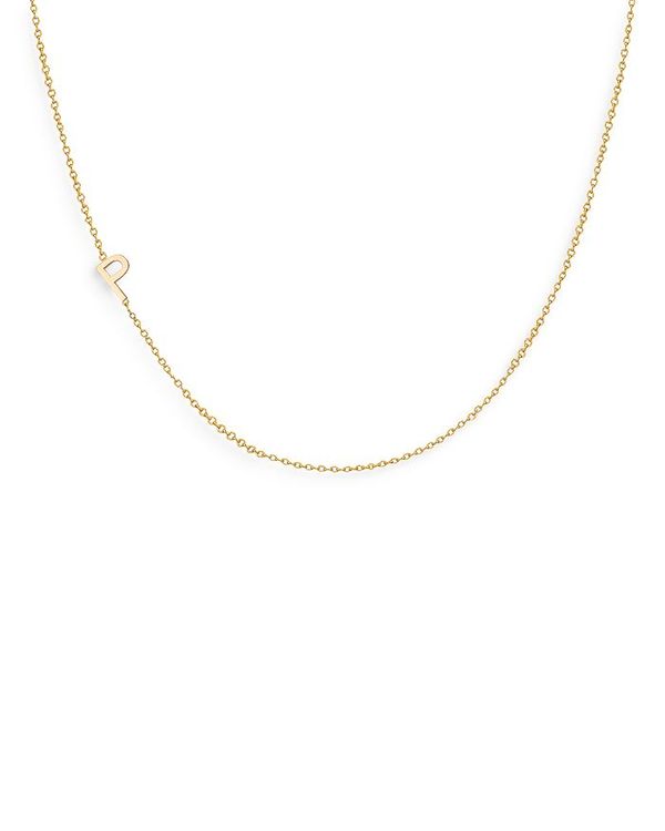 ]Gt fB[X lbNXE`[J[Ey_ggbv ANZT[ 14K Yellow Gold Asymmetrical Initial Pendant Necklace 18L P/Gold