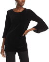 【送料無料】 キャロライン ローズ レディース シャツ トップス Bella Velvet Bell Sleeve Tunic Black