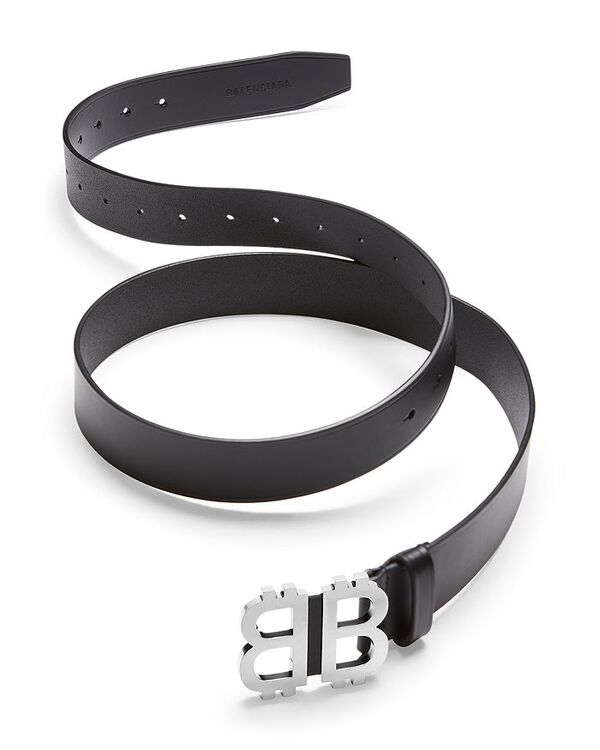 バレンシアガ 【送料無料】 バレンシアガ メンズ ベルト アクセサリー Crypto BB 35 Leather Belt Black