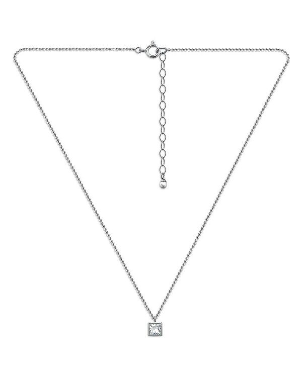 yz ANA fB[X lbNXE`[J[Ey_ggbv ANZT[ Princess Cut Bezel Set Cubic Zirconia Pendant Necklace 16