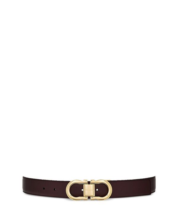 フェラガモ ベルト（メンズ） 【送料無料】 フェラガモ メンズ ベルト アクセサリー Men's Double Gancini Buckle Reversible Leather Belt Dark Barolo/ Nero