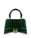 【送料無料】 バレンシアガ レディース ハンドバッグ バッグ Hourglass XS Top Handle Bag Forest Green Croc/Gold