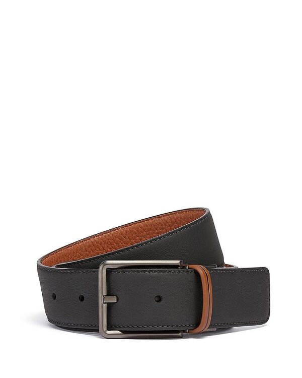 ̵ ˥  ٥ ꡼ Men's Vicuna Color Grained Reversible Leather Belt Black/Vicuna