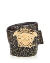 【送料無料】 ヴェルサーチ メンズ ベルト アクセサリー Men's Barocco Print Reversible Leather Belt Black+Gold