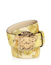 【送料無料】 ヴェルサーチ メンズ ベルト アクセサリー Men's Barocco Print Reversible Leather Belt Champagne