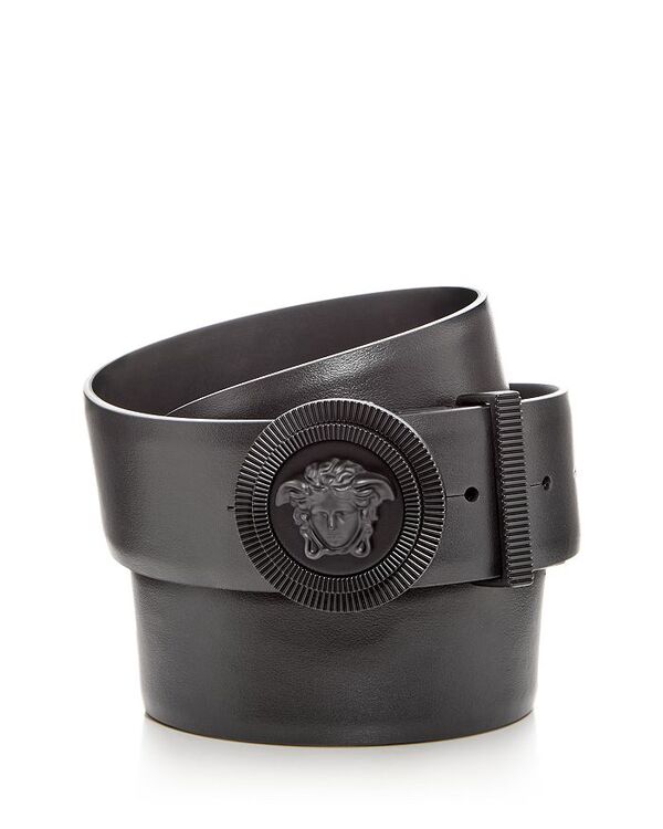 ヴェルサーチェ ビジネスベルト メンズ 【送料無料】 ヴェルサーチ メンズ ベルト アクセサリー Men's Medusa Biggie Leather Belt Black