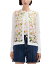 ̵     ǥ ˥åȡ ǥ  Mixed Botanical Print Lace Front Cardigan White