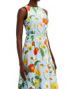 【送料無料】 オスカー デ ラ レンタ レディース ワンピース トップス Painted Poppies Sleeveless Belted Dress Light Blue 2