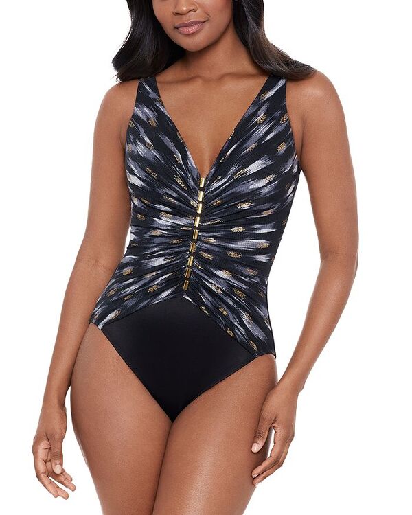 【送料無料】 ミラクルスーツ レディース 上下セット 水着 Bronze Reign One Piece Swimsuit Black Multi