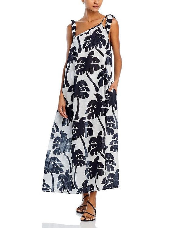 ̵ ե ǥ ԡ ȥåץ Coconut Tree Print Cotton Maxi Swim Cover-Up Coconut