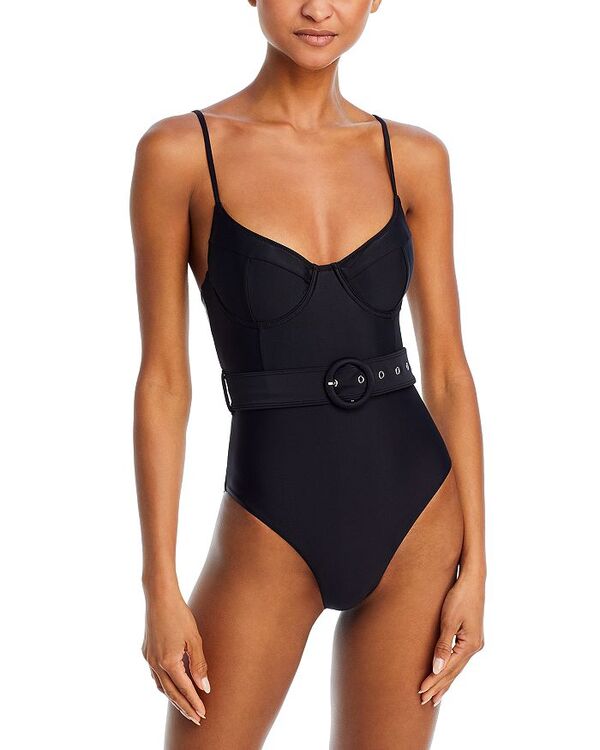 【送料無料】 シムカイ レディース 上下セット 水着 Noa Belted Bustier One Piece Swimsuit Black