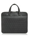 【送料無料】 フェラガモ メンズ ビジネス系 バッグ Gancini Embossed Leather Briefcase Nero