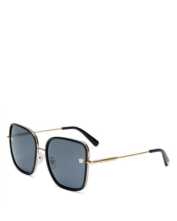 ヴェルサーチ 【送料無料】 ヴェルサーチ レディース サングラス・アイウェア アクセサリー Square Sunglasses 57mm Black/Gray Solid