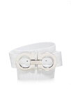 【送料無料】 フェラガモ メンズ ベルト アクセサリー Men's Double Gancini Webbed Belt Bianco A02