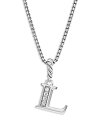 【送料無料】 デイビット・ユーマン レディース ネックレス・チョーカー・ペンダントトップ アクセサリー Pave Initial Pendant Necklace in Sterling Silver with Diamond 16