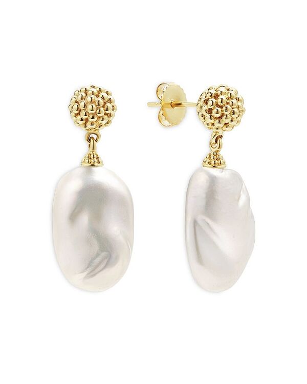 【送料無料】 ラゴス レディース ピアス・イヤリング アクセサリー 18K Yellow Gold Luna Cultured Freshwater Baroque Pearl Drop Earrings White/Gold