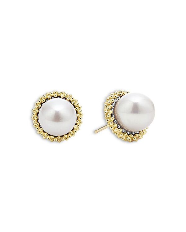 【送料無料】 ラゴス レディース ピアス・イヤリング アクセサリー 18K Yellow Gold & Sterling Silver Luna Cultured Freshwater Pearl Stud Earrings White/Gold