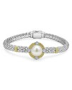 【送料無料】 ラゴス レディース ブレスレット・バングル・アンクレット アクセサリー 18K Yellow Gold & Sterling Silver Luna Cultured Freshwater Pearl & Diamond Caviar Bead Bracelet White/Silver