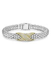 【送料無料】 ラゴス レディース ブレスレット・バングル・アンクレット アクセサリー 18K Yellow Gold & Sterling Silver Embrace Diamond Pave X Caviar Bead Bracelet Silver/Gold