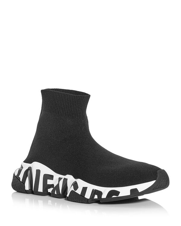 ̵ Х󥷥 ǥ ˡ 塼 Women's Speed Graffiti Knit High Top Sock Sneakers Black/White