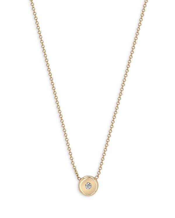 yz ]C`bR fB[X lbNXE`[J[Ey_ggbv ANZT[ 14K Yellow Gold Bezel Diamonds Diamond Disc Pendant Necklace 14-16