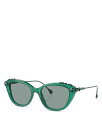 【送料無料】 スワロフスキー レディース サングラス・アイウェア アクセサリー Cat Eye Sunglasses 53mm Green/Green Soli...