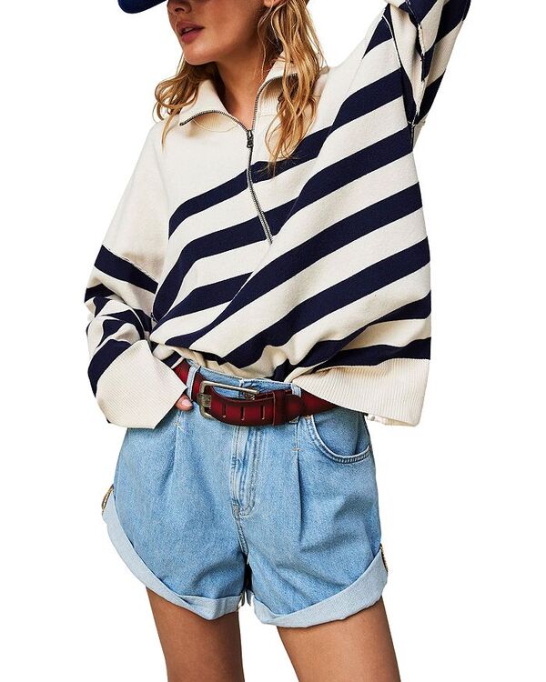 【送料無料】 フリーピープル レディース ハーフパンツ・ショーツ ボトムス Danni High Rise Pleated Denim Shorts in Open Sky Open Sky
