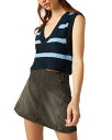 フリーピープル 【送料無料】 フリーピープル レディース ニット・セーター アウター Santa Monica V Neck Cropped Sweater Vest Navy Dusk