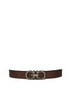 【送料無料】 フェラガモ メンズ ベルト アクセサリー Men's Double Gancini Buckle Reversible Leather Belt Cocoa Brown